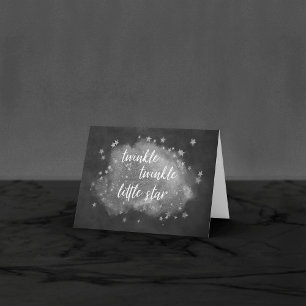 Twinkle Little Star Charcoal Grey and Silver Thank You Card