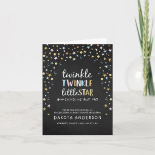 Twinkle Little Star Confetti Chalkboard Thank You Card