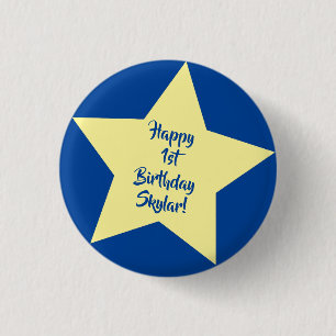 Twinkle Little Star Cute 1st Birthday Party Theme 3 Cm Round Badge