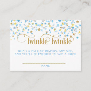 Twinkle Little Star Diaper Raffle Blue Gold Enclosure Card