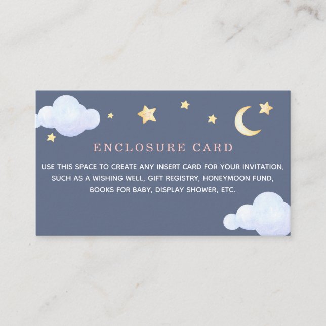 Twinkle Little Star Elephant Enclosure Card (Front)