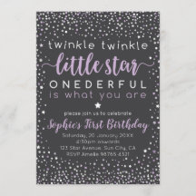 Twinkle Little Star | First Birthday Invitation