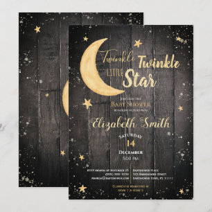 Twinkle little star gender neutral baby shower invitation