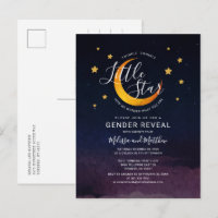 Twinkle Little Star Gender Reveal Navy Purple
