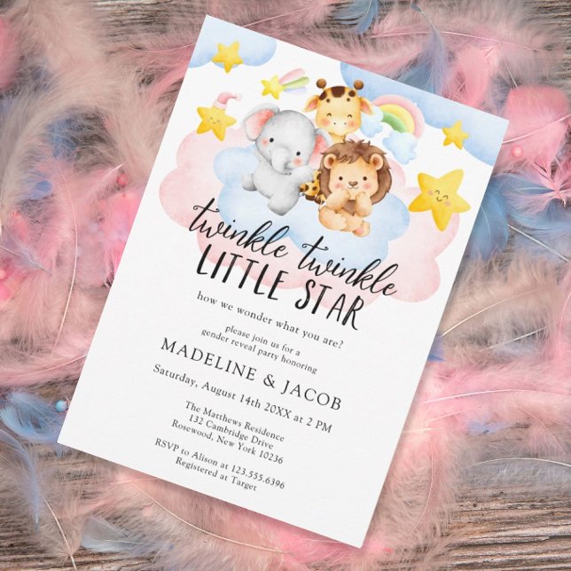 Twinkle Little Star Gender Reveal Party Invitation (Creator Uploaded)
