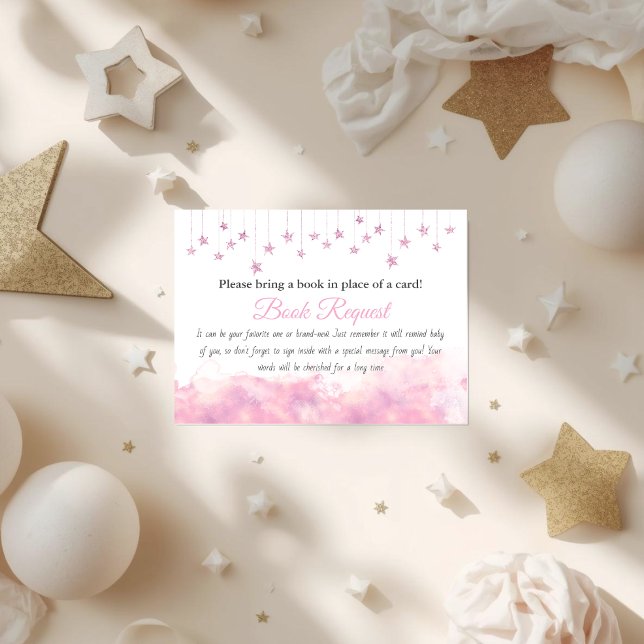 Twinkle Little Star Girl Book for Baby Shower Game Enclosure Card (Creator Uploaded)