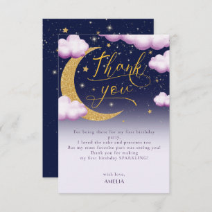 Twinkle Little Star Girl First Birthday Thank You