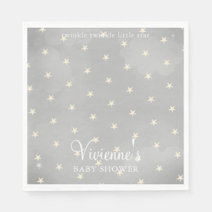 Twinkle Little Star Grey Baby Shower Napkin