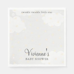 Twinkle Little Star Grey Baby Shower Napkin