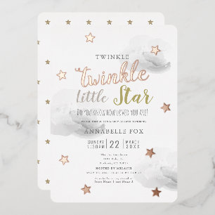 Twinkle Little Star Grey Clouds Baby Shower