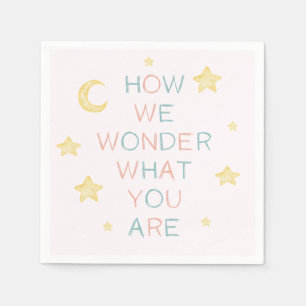 Twinkle Little Star How We Wonder Gender Reveal Napkin