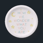 Twinkle Little Star How We Wonder Gender Reveal Paper Plate<br><div class="desc">These are Pink Twinkle Little Star How We Wonder What You Are Gender Reveal Paper Plates!</div>