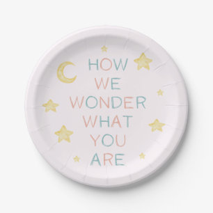 Twinkle Little Star How We Wonder Gender Reveal Paper Plate