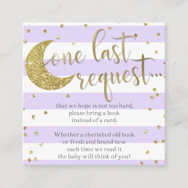 Twinkle little star lavender & gold books for baby enclosure card (Front)