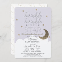 Twinkle Little Star Lilac Virtual Baby Shower
