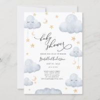 Twinkle Little Star Moon Blue Yellow Baby Shower
