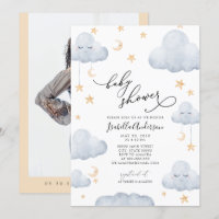 Twinkle Little Star Moon Blue Yellow Baby Shower