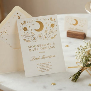 Twinkle Little Star Moon & Stars Baby Shower Invitation