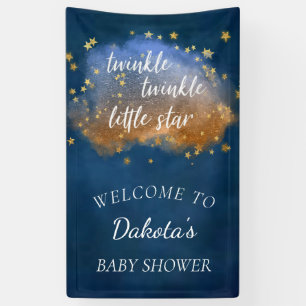 Twinkle Little Star Navy Blue Copper Gold Dust Banner