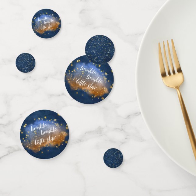 Twinkle Little Star | Navy Blue Copper Gold Dust Confetti (Group)