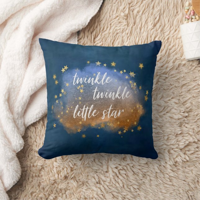 Twinkle Little Star | Navy Blue Copper Gold Dust Cushion (Blanket)