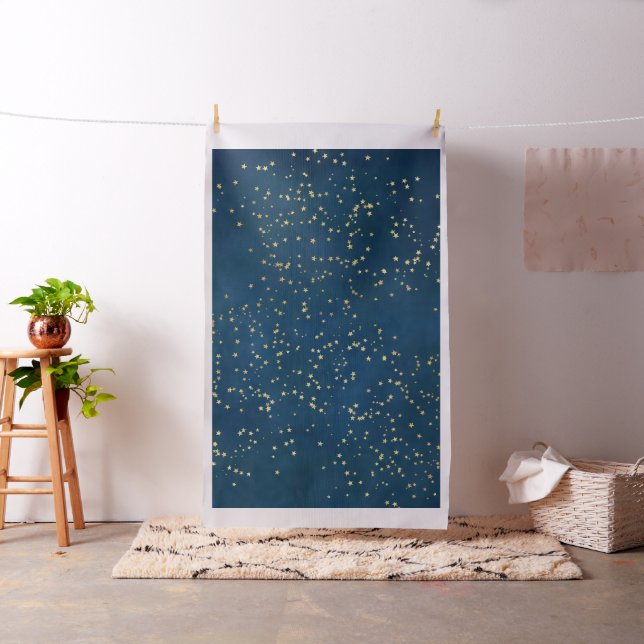 Twinkle Little Star | Navy Blue Copper Gold Dust Fabric (In Situ)