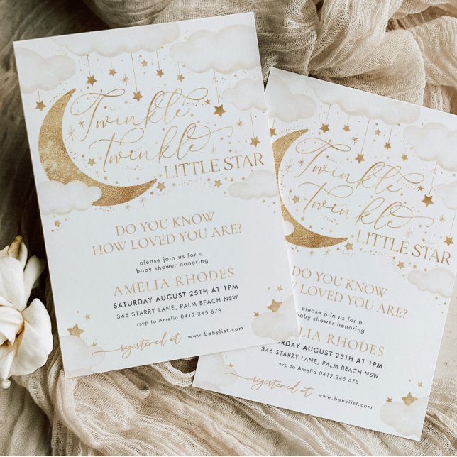 Twinkle Little Star Neutral Baby Shower Invitation (Creator Uploaded)