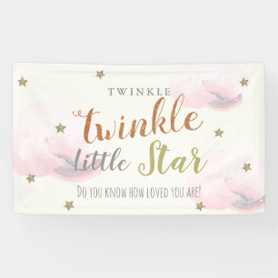 Twinkle Little Star Pink Baby Shower Banner