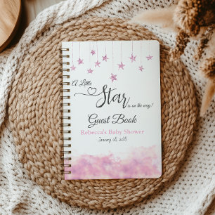 Twinkle Little Star Pink Baby Shower Guest Book