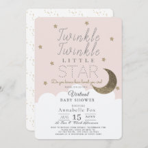 Twinkle Little Star Pink Girl Virtual Baby Shower