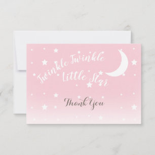 Twinkle little star pink thank you notecards