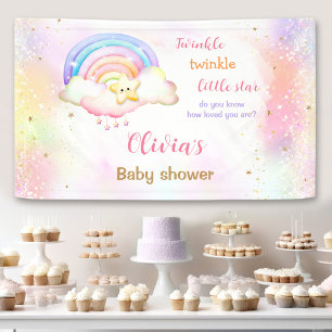 Twinkle Little Star Rainbow Baby Shower Banner