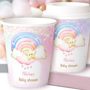 Twinkle Little Star Rainbow Baby Shower Paper Cups