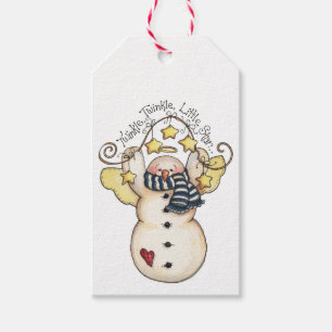 Twinkle Little Star Snowman Angel Gift Tags