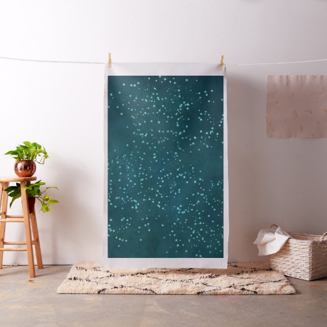 Twinkle Little Star | Sparkly Teal Baby Shower Fabric (In Situ)