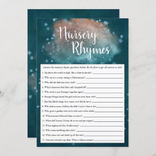 Twinkle Little Star   Teal Copper Blue Shower Game Invitation