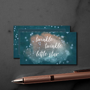 Twinkle Little Star   Teal Copper Diaper Raffle Enclosure Card