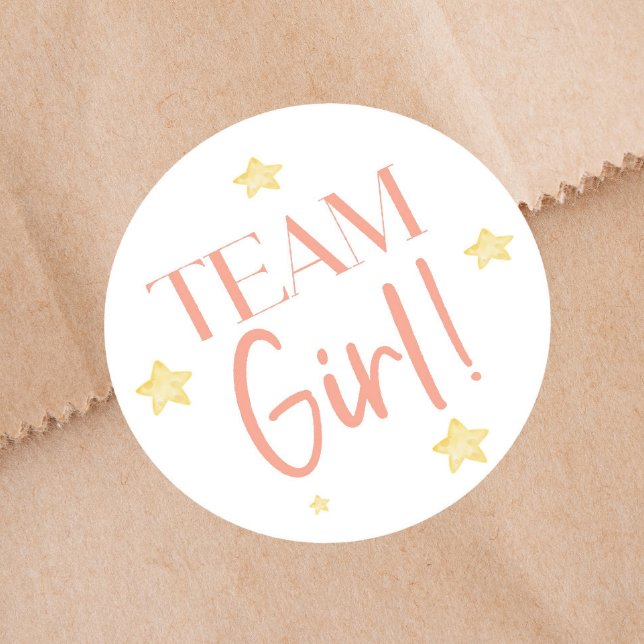 Twinkle Little Star Team Boy Blue Gender Reveal Classic Round Sticker (Creator Uploaded)