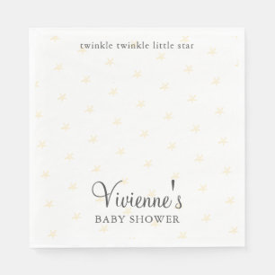 Twinkle Little Star White and Gray Baby Shower Napkin