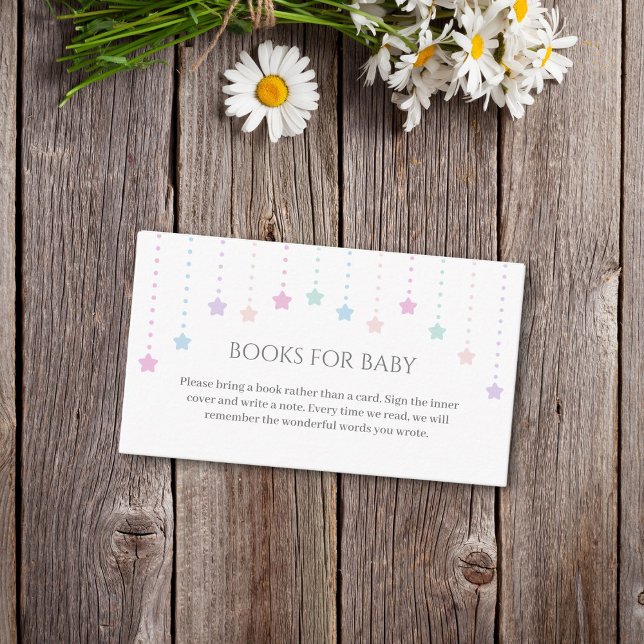 Twinkle Little Stars Baby Shower Books For Baby Enclosure Card (Creator Uploaded)