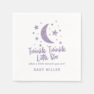 Twinkle Little Stars Lavender Baby Shower Napkin
