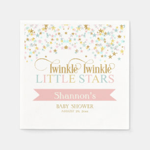 Twinkle Little Stars Twins Baby Shower Any Colour Napkin