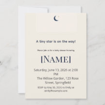 Twinkle Minimal Baby Shower, Editable