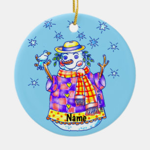 Twinkle Snowman Ceramic Tree Decoration