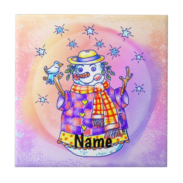 Twinkle Snowman  Tile (Front)