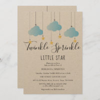 Twinkle Sprinkle Baby Shower Blue Rustic Boho