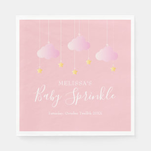 Twinkle sprinkle little star baby girl shower pink napkin