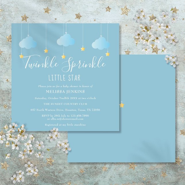 Twinkle Sprinkle Little Star Baby Sprinkle Shower Invitation (Twinkle Sprinkle Little Star Baby Sprinkle Shower Invitation)