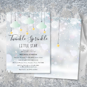 Twinkle Sprinkle Little Star Winter Baby Shower Invitation