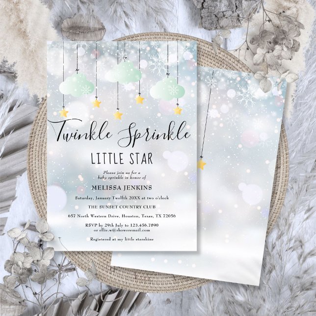 Twinkle Sprinkle Little Star Winter Baby Shower Invitation (Twinkle Sprinkle Little Star Winter Baby Shower Invitation)